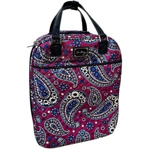 Vera Bradley Rolling Carry On Suitcase Paisley Boysenberry 18” w/ Wheels